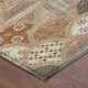 10' X 14' Orange And Chocolate Geometric Washable Indoor Outdoor Area Rug