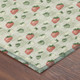 5' X 8' Green And Red Floral Washable Indoor Outdoor Area Rug