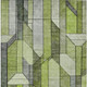 5' X 8' Green And Lime Green Geometric Washable Indoor Outdoor Area Rug