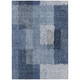8' X 10' Denim Blue And Blue Abstract Washable Indoor Outdoor Area Rug