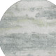 8' Teal Blue And Silver Round Abstract Washable Indoor Outdoor Area Rug
