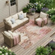 10' X 14' Blush And Pink Abstract Washable Indoor Outdoor Area Rug