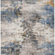 3' X 5' Blue And Silver Abstract Washable Indoor Outdoor Area Rug