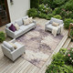 9' X 12' Gray And Tan Abstract Washable Indoor Outdoor Area Rug