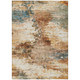 5' X 8' Orange And Beige Abstract Washable Indoor Outdoor Area Rug