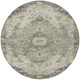 8' Green And Graphite Round Floral Medallion Washable Indoor Outdoor Area Rug