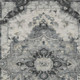 5' X 8' Gray And Graphite Floral Medallion Washable Indoor Outdoor Area Rug