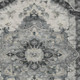 8' X 10' Gray And Graphite Floral Medallion Washable Indoor Outdoor Area Rug