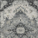 9' X 12' Gray And Graphite Floral Medallion Washable Indoor Outdoor Area Rug