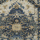 5' X 8' Navy Blue And Blue Floral Medallion Washable Indoor Outdoor Area Rug