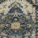 9' X 12' Navy Blue And Blue Floral Medallion Washable Indoor Outdoor Area Rug