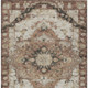 9' X 12' Orange And Ivory Floral Medallion Washable Indoor Outdoor Area Rug