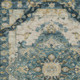 5' X 8' Teal Blue And Graphite Floral Medallion Washable Indoor Outdoor Area Rug