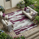8' X 10' Merlot And Red Abstract Washable Indoor Outdoor Area Rug