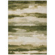 8' X 10' Olive Green And Green Abstract Washable Indoor Outdoor Area Rug