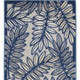 6' Ivory And Blue Indoor Outdoor Runner Rug