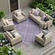 10' X 14' Purple And Lavender Plaid Washable Indoor Outdoor Area Rug