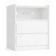 24" White Wood Two Drawer Nightstand with USB Port and Integrated Tech