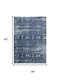 5' X 8' Blue Ivory Light Blue And Black Trellis Area Rug