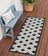 6' Black And White Indoor Outdoor Runner Rug