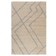 2' X 3' Beige And Blue Jute Abstract Hand Woven Area Rug