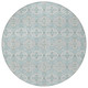 8' Sky Blue And Blue Round Striped Washable Indoor Outdoor Area Rug