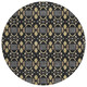 8' Black And Graphite Round Striped Washable Indoor Outdoor Area Rug