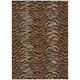 9' X 12' Rust And Orange Animal Print Washable Indoor Outdoor Area Rug