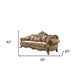 35" Brown Velvet Floral Sofa And Toss Pillows