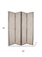 84" Beige Fabric Folding Four Panel Screen Room Divider