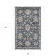3' X 5' Blue And Beige Oriental Power Loom Non Skid Area Rug