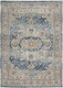 4' X 6' Ivory And Blue Oriental Power Loom Non Skid Area Rug