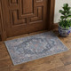 2' X 4' Light Blue Oriental Power Loom Distressed Washable Area Rug