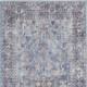 2' X 4' Light Grey And Blue Oriental Power Loom Distressed Washable Area Rug