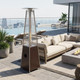 41000 BTU Brown Steel Propane Triangular Pyramid Standing Patio Heater