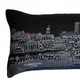 14" X 46" Dark Gray And White Nashville Nighttime Skyline Lumbar Decorative Pillow