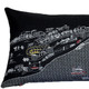 14" X 46" Dark Gray And White Pittsburgh Nighttime Skyline Lumbar Decorative Pillow