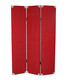 71" Red Wood Folding Three Panel Screen Room Divider