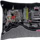 14" X 25" Dark Gray And White Tulsa Nighttime Skyline Lumbar Decorative Pillow