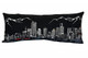 14" X 35" Dark Gray And White Denver Nighttime Skyline Lumbar Decorative Pillow