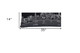 14" X 35" Dark Gray And White Frankfurt Nighttime Skyline Lumbar Decorative Pillow