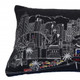 14" X 35" Dark Gray And White Las Vegas Nighttime Skyline Lumbar Decorative Pillow