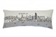14" X 35" Cream Miami Daylight Skyline Lumbar Decorative Pillow