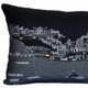 14" X 35" Dark Gray And White Philadelphia Nighttime Skyline Lumbar Decorative Pillow