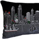 14" X 35" Dark Gray And White San Diego Nighttime Skyline Lumbar Decorative Pillow