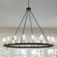 Black And Gold Candle Style Multi Light Metal Dimmable Chandelier