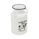 8" Black And White Metal Jug Vase