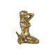 6" Antiqued Brass Cast Iron Mermaid Hand Painted Statue Tabletop Sculpture