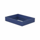 10" Navy Blue Mirrored Glass And Wood Faux Shagreen Vanity Tray
