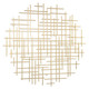 37" X 38" Gold  Metal Abstract Lines Round Hanging Dimensional Sculpture